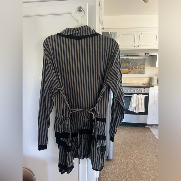 Striped Black and Gray Women's Dress - Picture 4 of 5